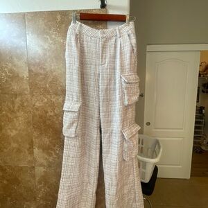 Women's Cream Cargo Pants